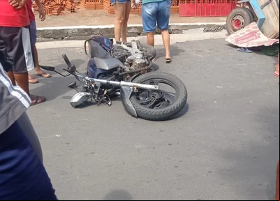 Motocicleta após o acidente