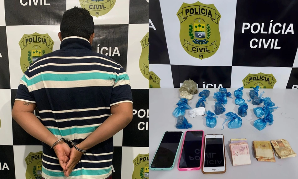 Homem preso em flagrante com drogas