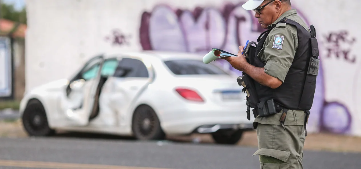 Policial do BPtran isolou a área para o levantamentos iniciais