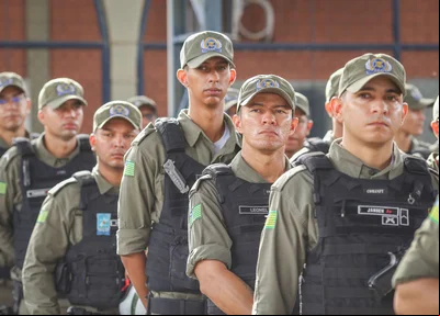 Tropa da Polícia Militar para fazer a segurança dos foliões no Interior do Piauí durante o carnaval