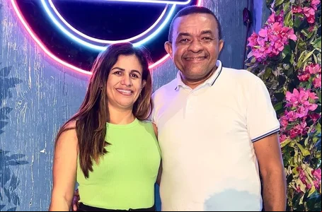 Ana Célia Soares e o professor Adriano Silva