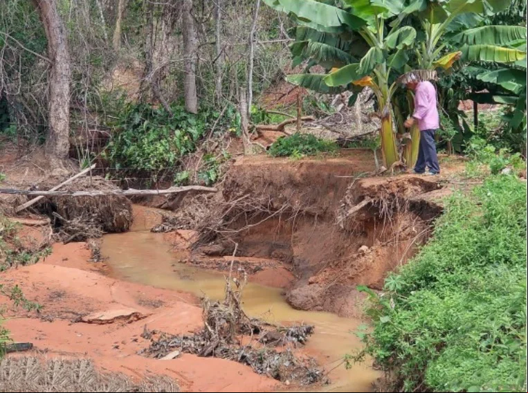 Assoreamento na região em que foi construído o Parque Solar