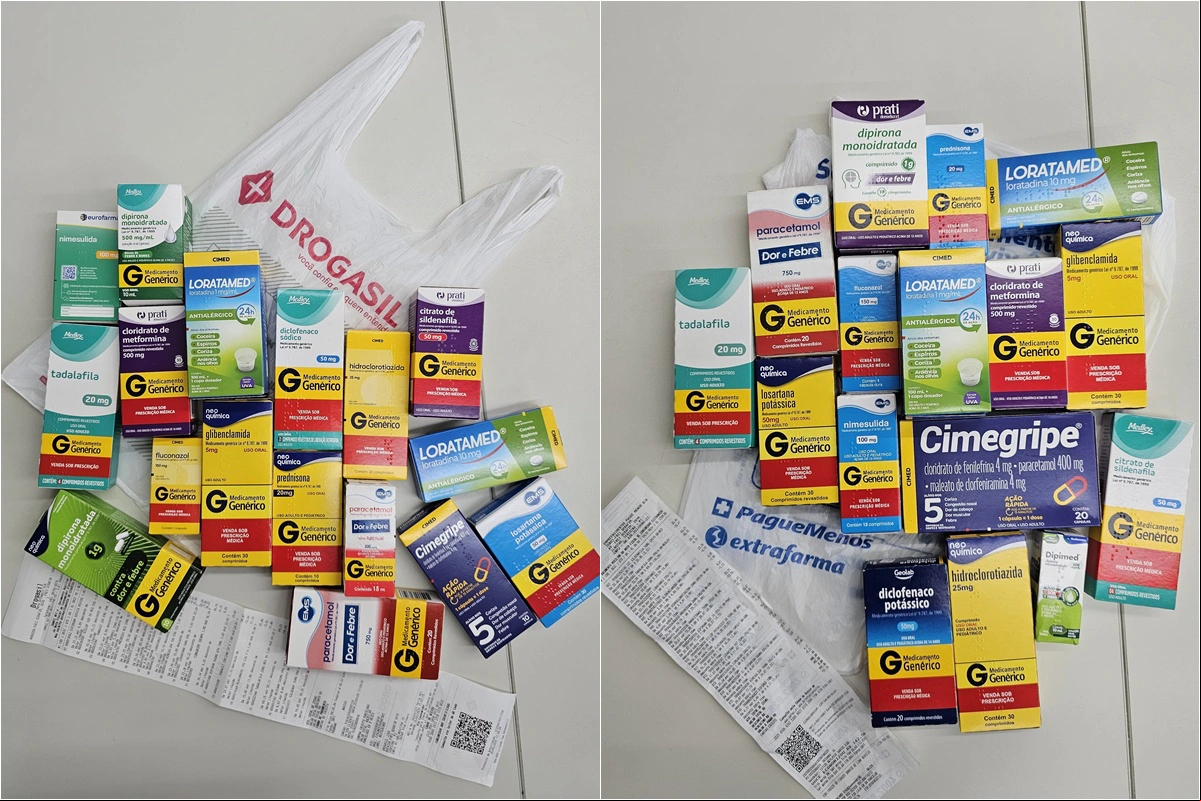 Compras na Drogasil e Pague Menos
