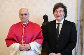 Milei se encontra com Papa Leão XIV no Vaticano