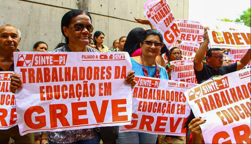 Manifestação de professores na Greve Geral